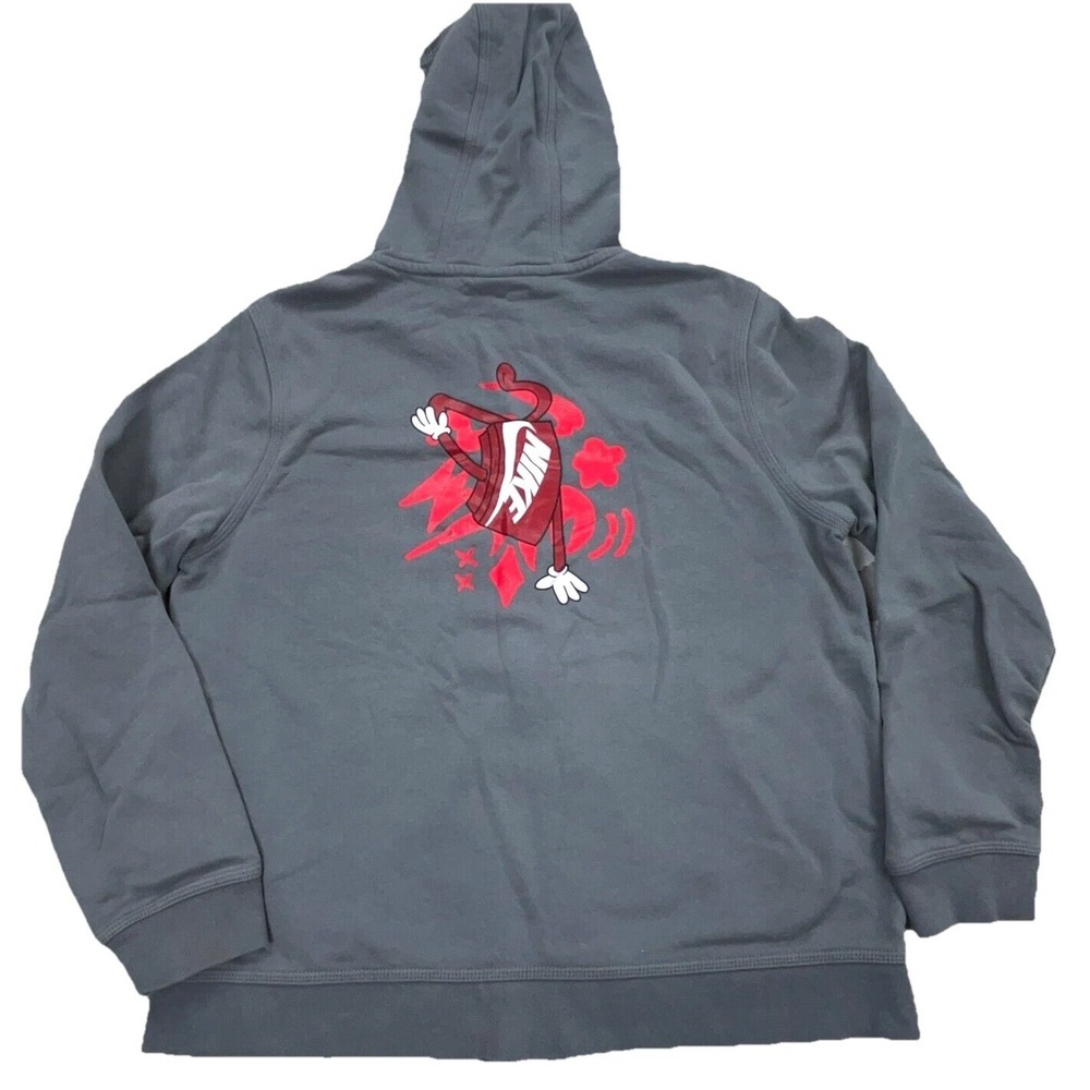 Nike Hoodie Girls Large‎ Gray Red Sweatshirt Sweater Shoebox Logo Youth Kids
